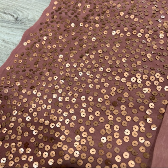 LOGO Lori Goldstein Long Sleeve Tunic T Shirt Top Mauve Gold Sequins Size S - Picture 5 of 7